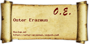 Oster Erazmus névjegykártya